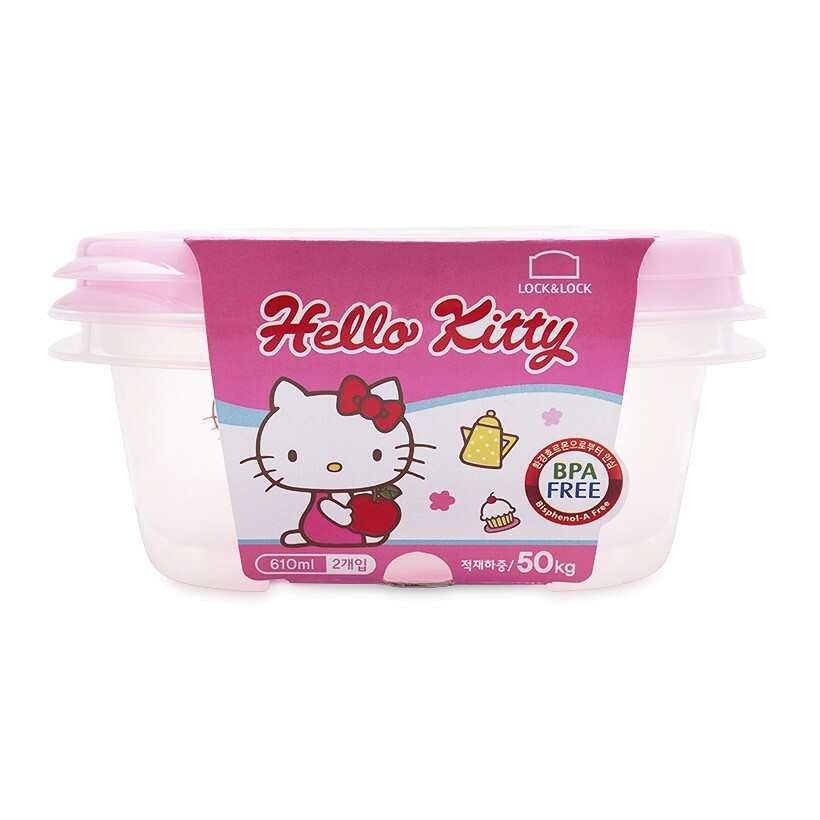 Bộ 2 Hộp Nhựa Hello Kitty Lock&Lock LKT809 - 610Ml