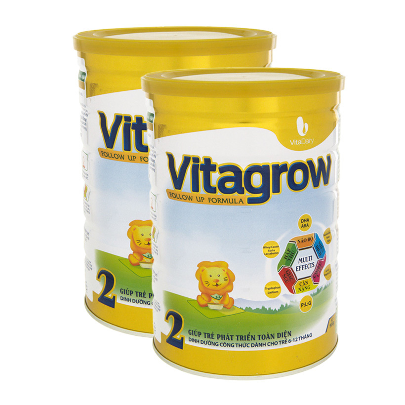 Bộ 2 sữa bột VitaDairy Vitagrow 2 - hộp 900g (dành cho trẻ từ 6-12 tháng tuổi)