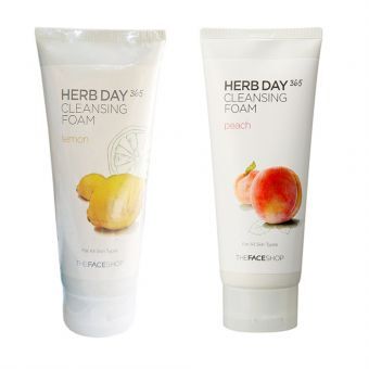 Bộ 2 sữa rửa mặt làm dịu mát da The Face Shop Herb Day 365 Cleansing Foam 170ml x 2
