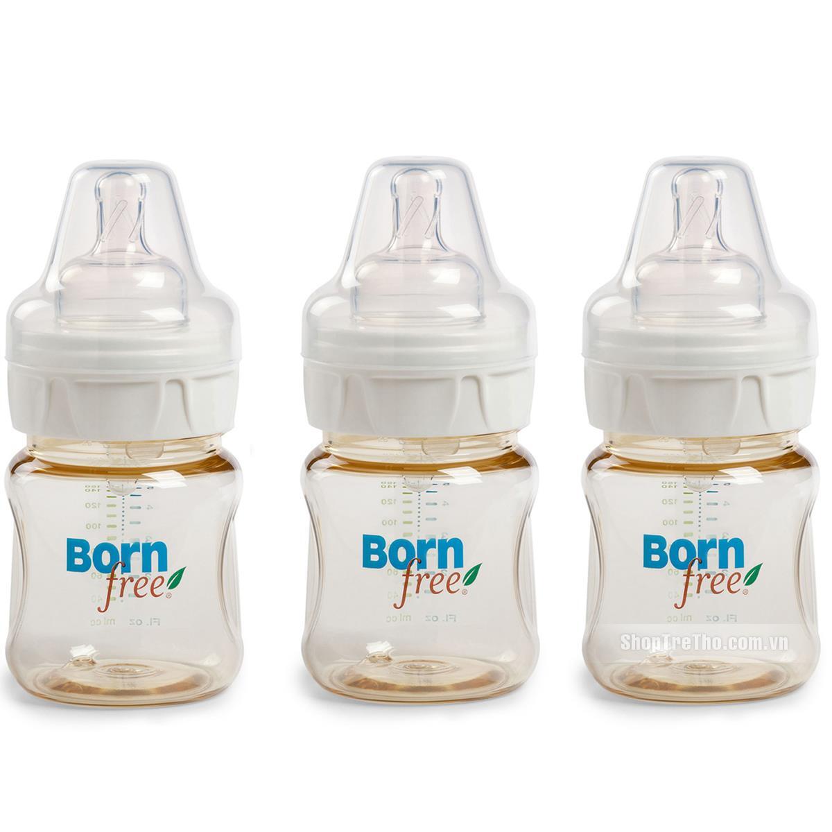 Bộ 3 bình sữa Born Free nhựa PES 150ml BPA free