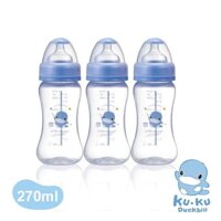 Bộ 3 bình sữa cổ rộng nhựa PP Kuku KU5923 270ml