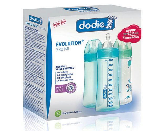 Bộ 3 bình sữa Evolution 330ml Dodie - cho bé trai 6 tháng trở lên