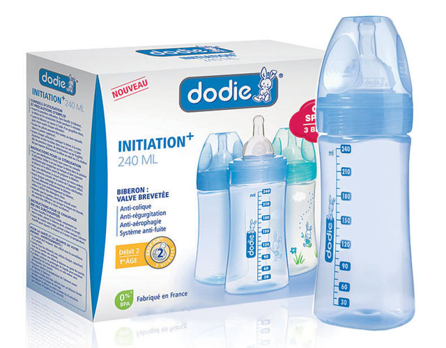 Bộ 3 bình sữa Initiation 240ml Dodie dành cho bé trai 3-6 tháng
