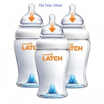 Bộ 3 Bình Sữa Nhựa Latch Munchkin MK15663 - 240 ml x 3 