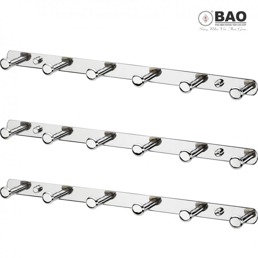 Bộ 3 cái móc treo quần áo 6 chấu gắn trên tường BAO BN326