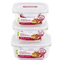 Bộ 3 hộp thuỷ tinh Lock&amp;Lock Euro LLG224S3