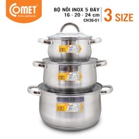 Bộ 3 nồi inox 5 đáy COMET - CH36-01