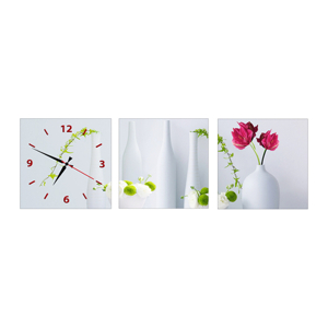 Bộ 3 tranh đồng hồ Thế Giới Tranh Đẹp DH-02 30 x 30 cm