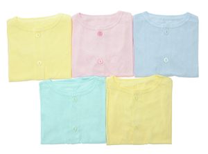 Bộ 5 Áo cài giữa tay dài màu bo Nanio AN005 -  size 2 , 3-6 tháng