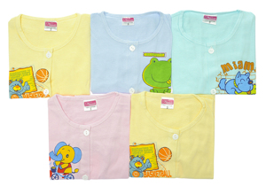 Bộ 5 Áo cài giữa tay dài màu Nanio AD076 -  size 2 ,  3-6 tháng