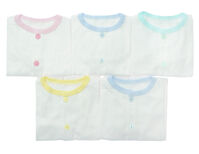 Bộ 5 Áo cài giữa tay dài trắng bo Nanio AN003 - size 3 , 6-9 tháng