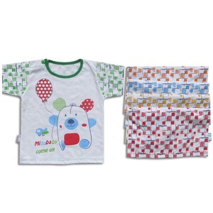 Bộ 5 áo cài vai sọc tay ngắn Mihababy ATN10