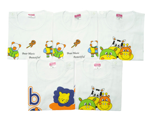 Bộ 5 Áo cài vai tay ngắn trắng Nanio -AD138 - size 8 , 3-4 tuổi