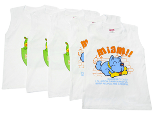 Bộ 5 Áo tay lỡ bé trai trắng Nanio AD155 -  size 2 , 3-6 tháng