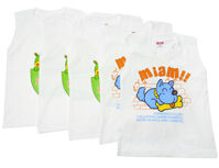 Bộ 5 Áo tay lỡ bé trai trắng Nanio AD156 - size 3 , 6-9 tháng