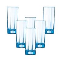Bộ 6 ly thủy tinh cao Luminarc Octime Solid Color Ice Blue J4506 280ml
