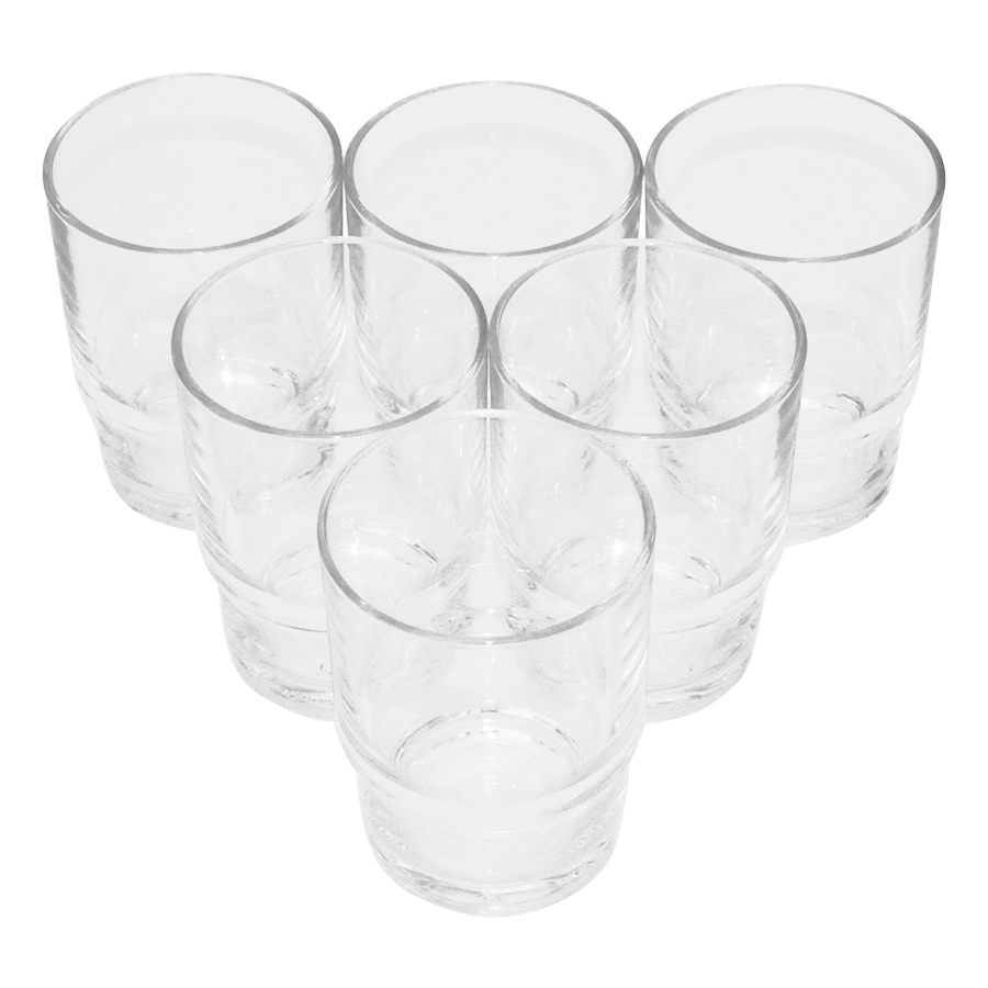 Bộ 6 ly thủy tinh Union Glass lùn ngấn UG 388 - 240ml