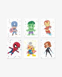 Bộ 6 tranh Avengers Watercolor