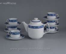 Bộ ấm trà gốm sứ Minh Long Jasmine Chim Lạc 0.7L