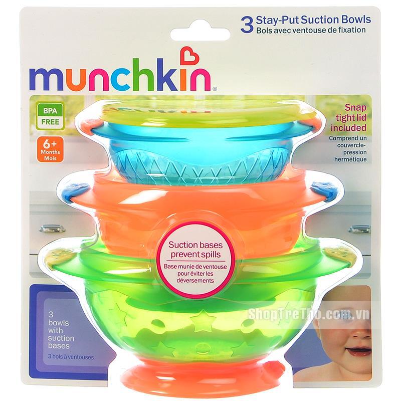 Bộ 3 bát ăn chống đổ Munchkin 49003