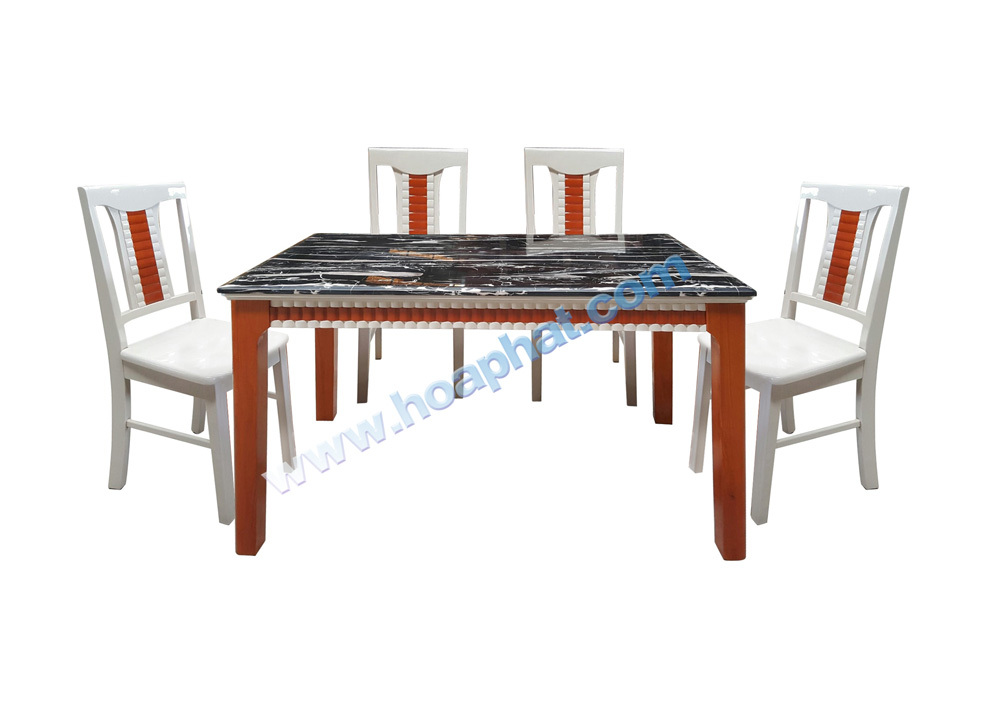 Bộ bàn ăn 4 ghế bằng gỗ Hòa Phát HGB68B +4HGG68