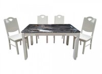 Bộ bàn ăn 4 ghế gỗ tự nhiên hòa phát HGB65B+4HGG65