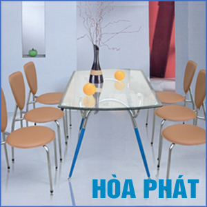 Bộ bàn ăn kính Hòa Phát B48 (G48)