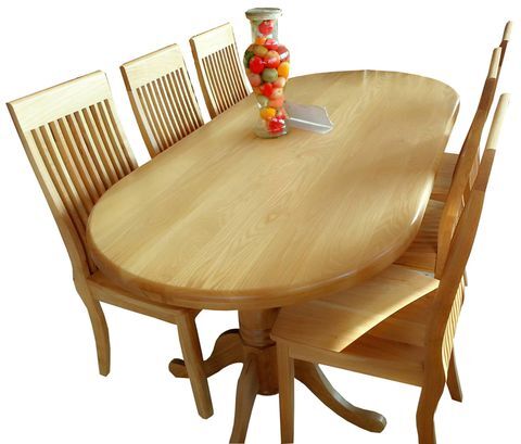 Bộ bàn ăn gỗ sồi Oval BBA19 - 6 ghế