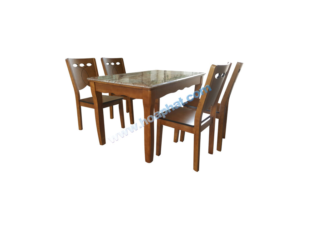 Bộ bàn ghế ăn Hòa Phát bằng gỗ tự nhiên BA131 + 4GA131 (BA131 + GA131)