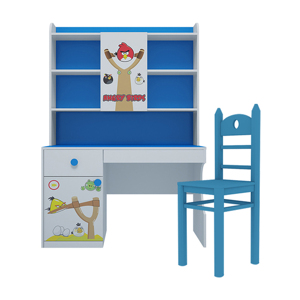 Bộ bàn học có giá sách hình Angry Bird 1m2