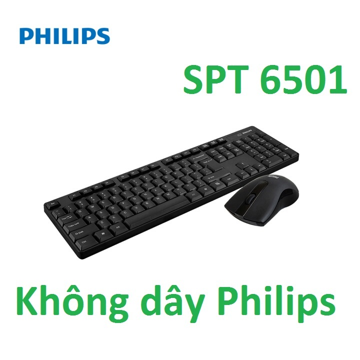 Bộ bàn phím chuột không dây Philips SPT6501