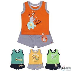 Bộ bé trai ba lỗ màu đậm dễ thương số 6 7726 - 5-6 tuổi