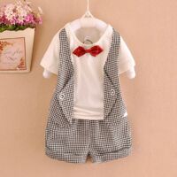 Bộ bé trai caravat sọc nơ DB233