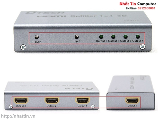 Bộ Chia Cổng HDMI 1 ra 4 - MULTI HDMI DTECH DT-7007