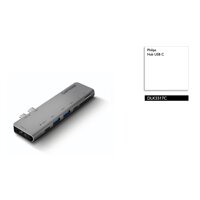 Bộ chuyển 2 Type-C to 2 USB 3.0+SD+TF+Type-C +Type-C PD 3.0 Philips DLK5517C/94