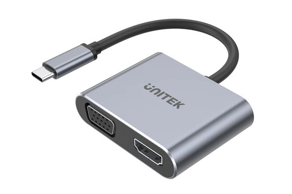Bộ chuyển đổi USB-C sang HDMI + VGA 4K 60Hz Unitek V1126A