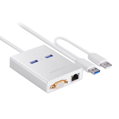 Bộ chuyển đổi USB to LAN, VGA, USB 3.0 Ugreen 40242