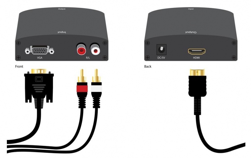 Bộ chuyển VGA, Audio to HDMI ZQ003
