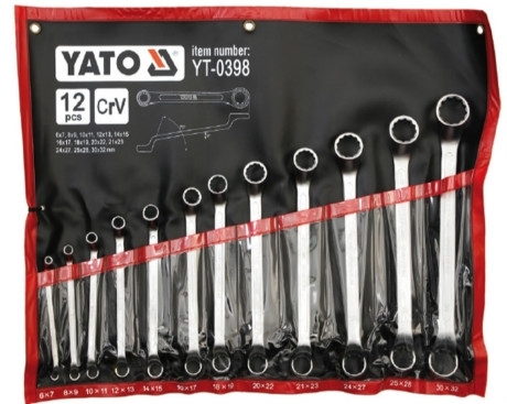 Bộ cờ lê 2 đầu tròng hệ mét 6 - 32mm 12 chi tiết Yato YT-0398
