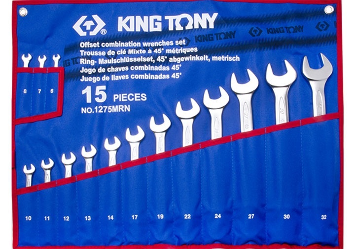 Bộ cờ lê vòng miệng 15 chi tiết Kingtony 1275MRN 6-32mm