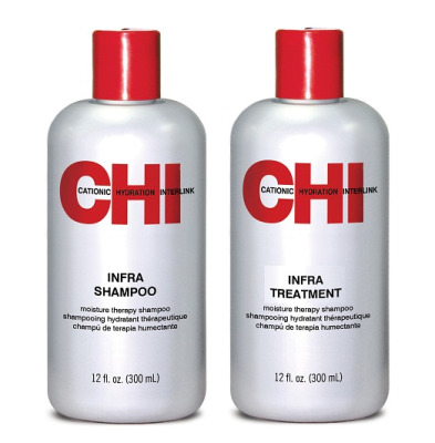 Bộ dầu gội xả Chi Infra Moisture Therapy - 350ml, cho tóc khô hư tổn