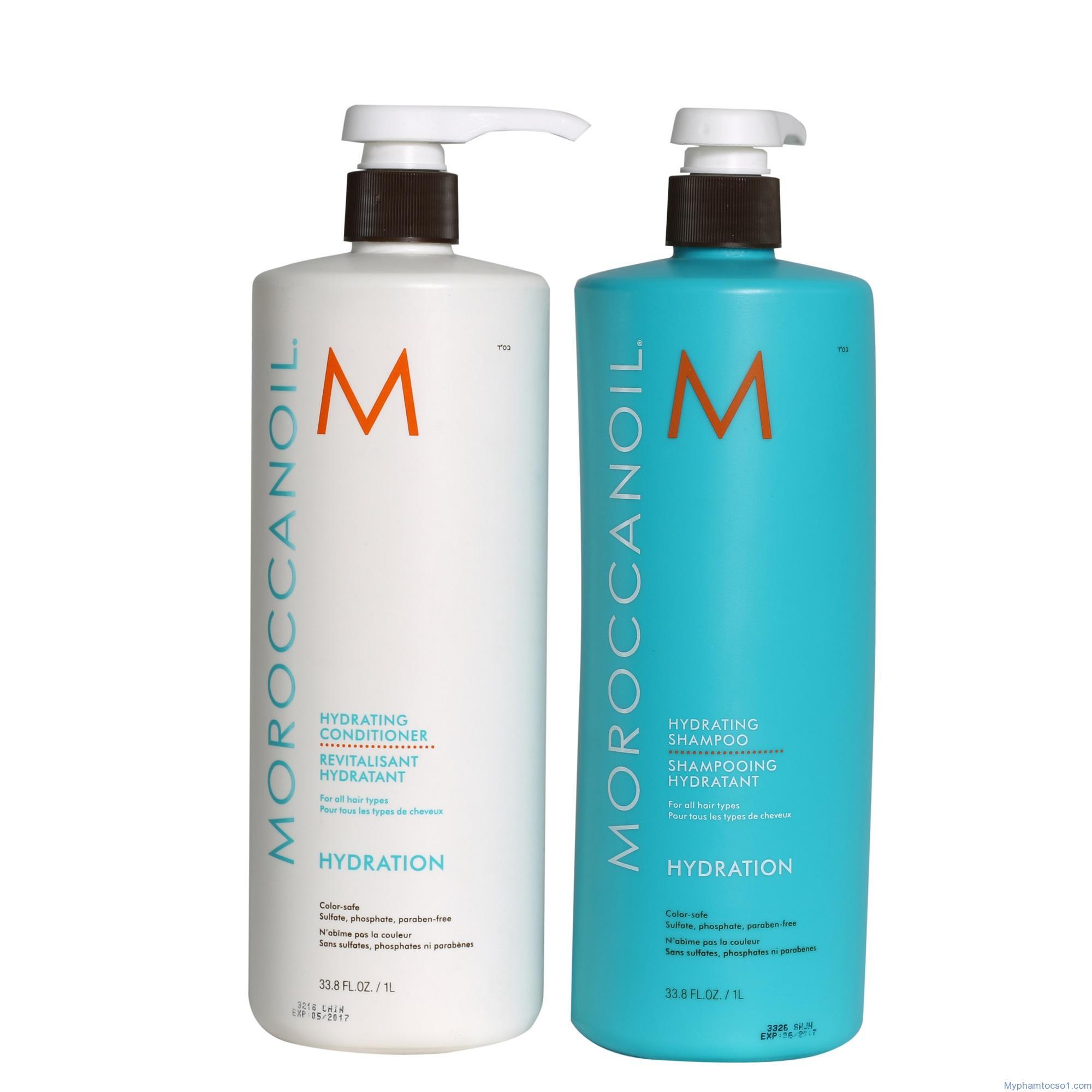 Bộ dầu gội xả phục hồi tóc hư tổn Moroccanoil Moisture Repair Shampoo - 250ml