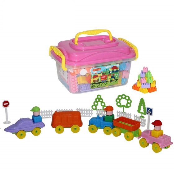 Bộ đồ chơi lắp ghép xây dựng kèm hộp đựng Polesie Toys - 136 chi tiết