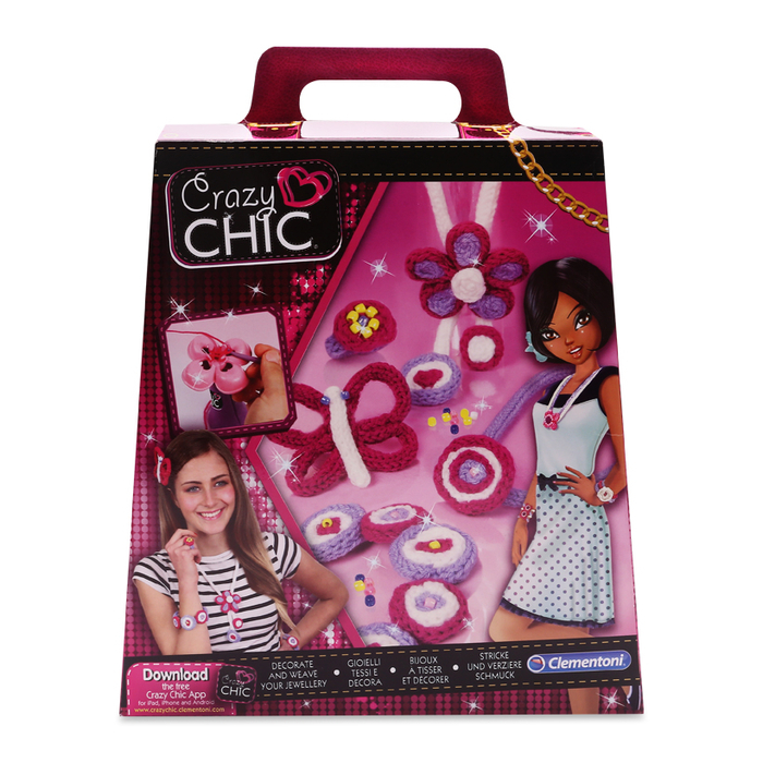 Bộ đồ chơi thiết kế trang sức Crazy Chic Knits Your Jewels Clementoni trên 7 tuổi