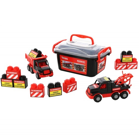 Bộ đồ chơi xe tải và xe kéo Mammoet kèm bộ lắp ráp 10 chi tiết Polesie Toys