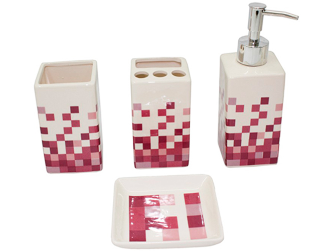 Bộ đồ dùng nhà tắm bằng sứ 4 món (22 mẫu mã) CE.16-001