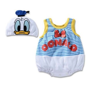 Bộ đồ sơ sinh Bodysuit vịt Donald sát nách BS038