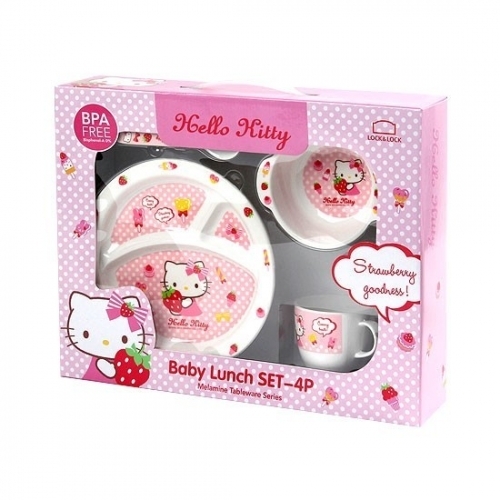 Bộ hộp đựng đồ ăn cho bé Lock&Lock Hello Kitty LKT461S6