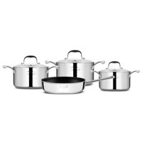 Bộ Inox cao cấp 3 lớp đáy liền Tri-max XS EL-3744 size 18, 20, 24, chảo 26cm