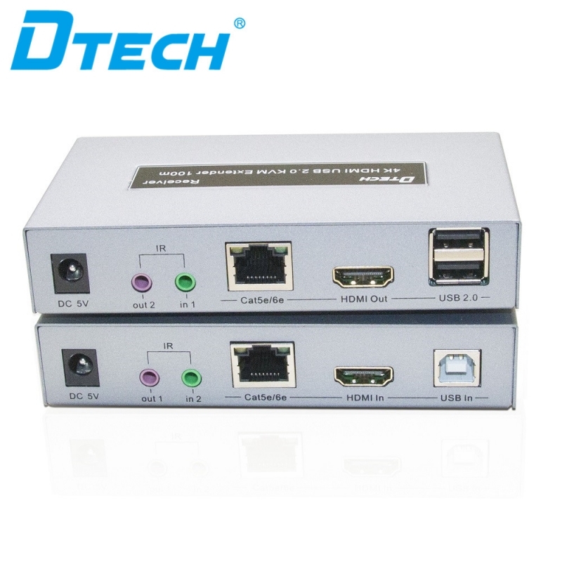 Bộ khuếch đại HDMI + USB qua mạng 100M Dtech DT-7051